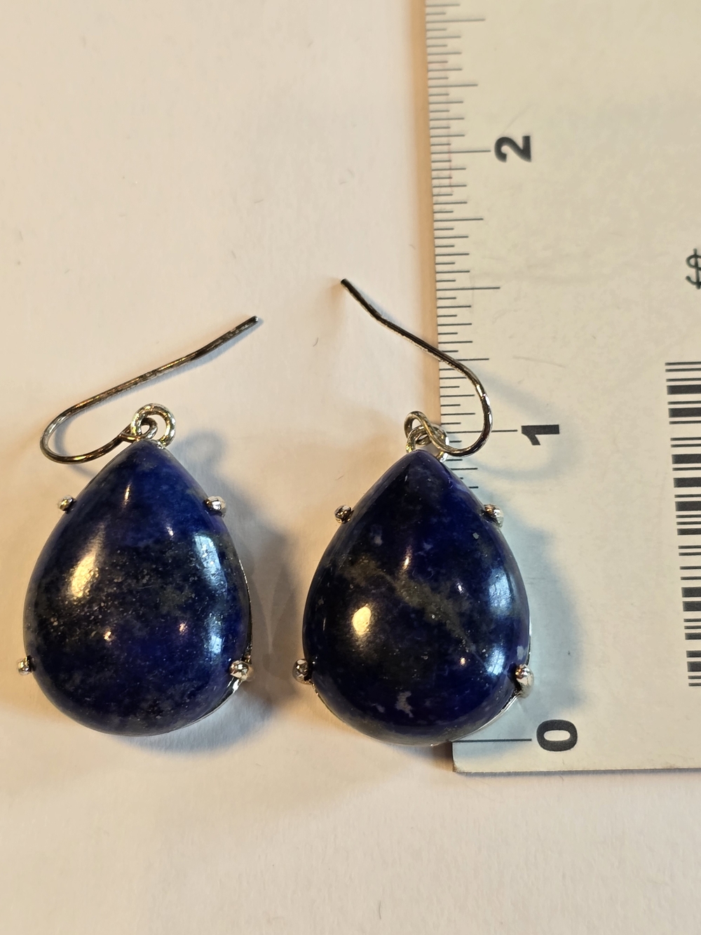 Lapis Teardrop Earrings - Deep Blue - Picture 3 of 5
